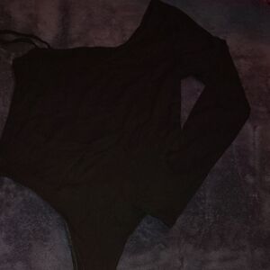 American Eagle Black Ribbed Bodysuit